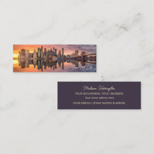 Cartão De Contato Skyline de Nova Iorque de Texto Personalizado