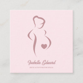 Cartão De Contato Soft Pink Maternity Doula Identity Illustration