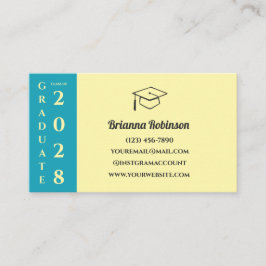 Cartão De Contato Soft Yellow Modern Graduation QR Code Name Card