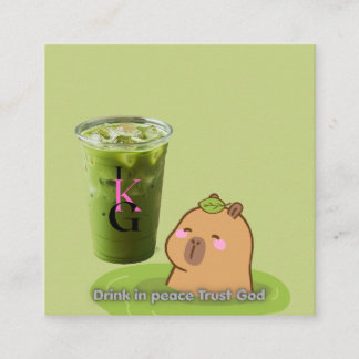 Cartão De Contato Stay Calm Like a Capybara