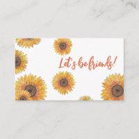 Sunflower Kids Contact Calling Card