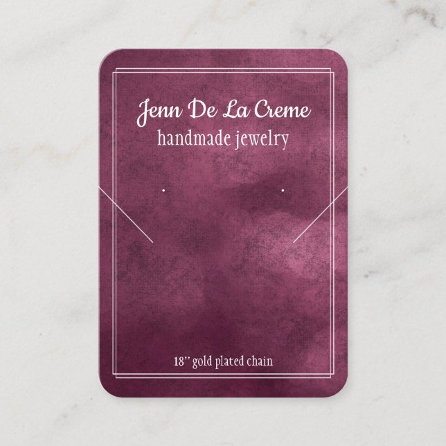 Cartão De Contato Tela Branca Impressão púrpura de Pedra de Pedra de (Frente)