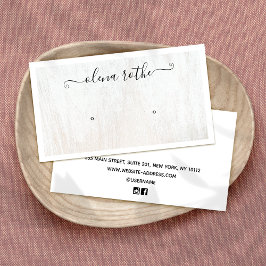 Cartão De Contato Tela Chic White Wood Earring