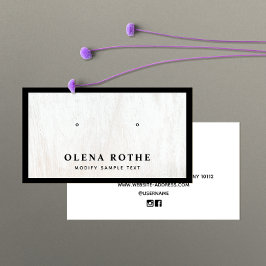 Cartão De Contato Tela de borda preta de madeira branca