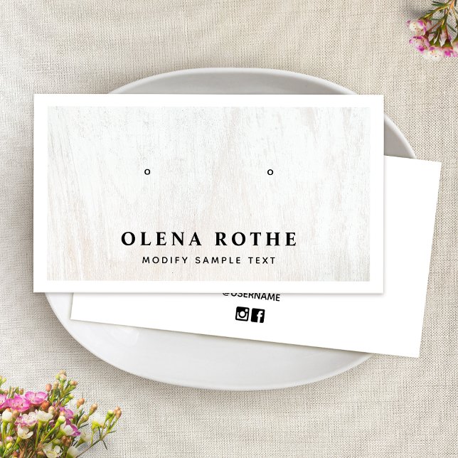 Cartão De Contato Tela de Joias Brancas com Orelha (Criador carregado)