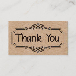 Cartão De Contato Thank You Business Cards with Kraft color