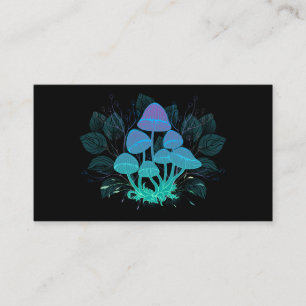 Cartão De Contato Toadstools em arbustos