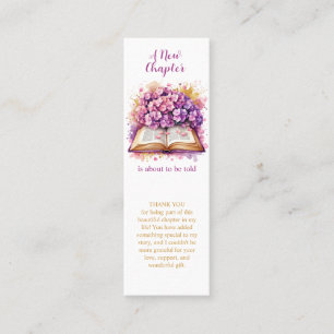 Cartão De Contato Um Novo Capítulo Hydrangea Bookmark Favor