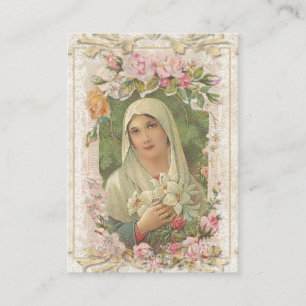 Cartão De Contato Virgem Religiosa Maria Rosa Magnífica Oração Sa