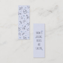 Winter Snowy time lê Mini Bookmark Calling Card