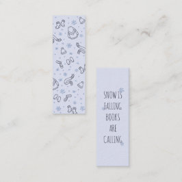 Cartão De Contato Winter Snowy time lê Mini Bookmark Calling Card