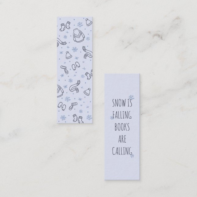 Cartão De Contato Winter Snowy time lê Mini Bookmark Calling Card (Frente/Verso)
