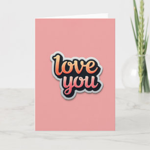 Cartão de Contorno Metálico com Amor Simples