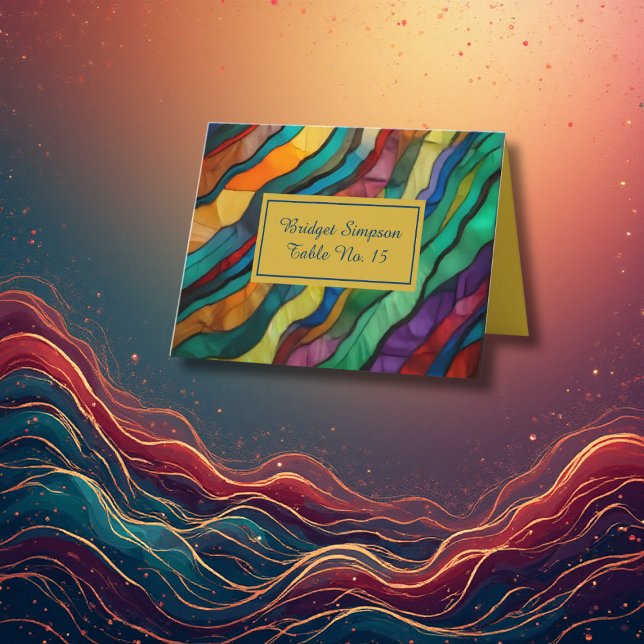 Cartão de convidado de casamento de destino opulen (Criador carregado)