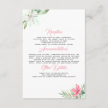 Cartão de Convidado de Informações de Casamento de
