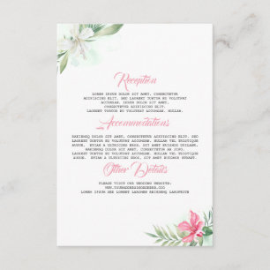 Cartão de Convidado de Informações de Casamento de