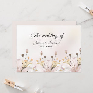 Cartão de Convidado para Casamento Floral Moderno