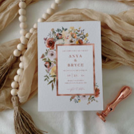 Cartão de Convite A200 Para Casamento De Rosa De S