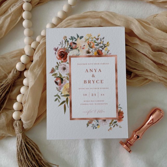 Cartão de Convite A200 Para Casamento De Rosa De S (Criador carregado)