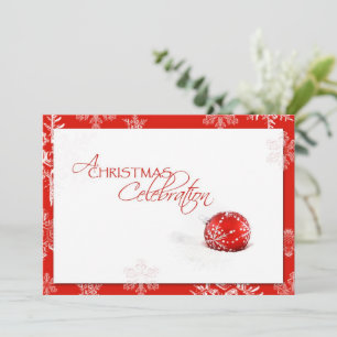 Cartão de Convite à Celebração de Natal Branco