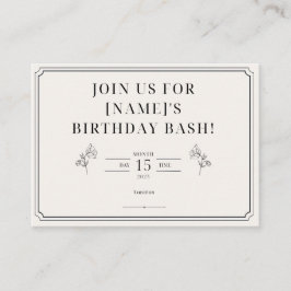 Cartão de Convite Aniversário Clássico