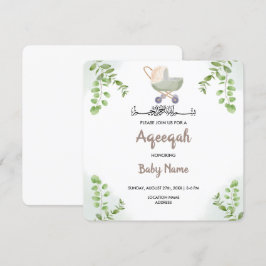 Cartão de Convite Aqeeqah Chic Moderno Instantâneo