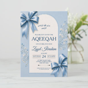 Cartão de Convite Aqeeqah com Caligrafia Bismillah