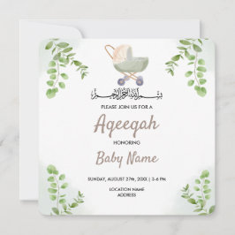 Cartão de Convite Aqeeqah Instantâneo Chic Moderno