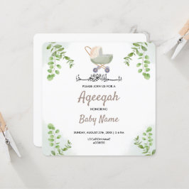Cartão de Convite Aqeeqah Instantâneo Chic Moderno