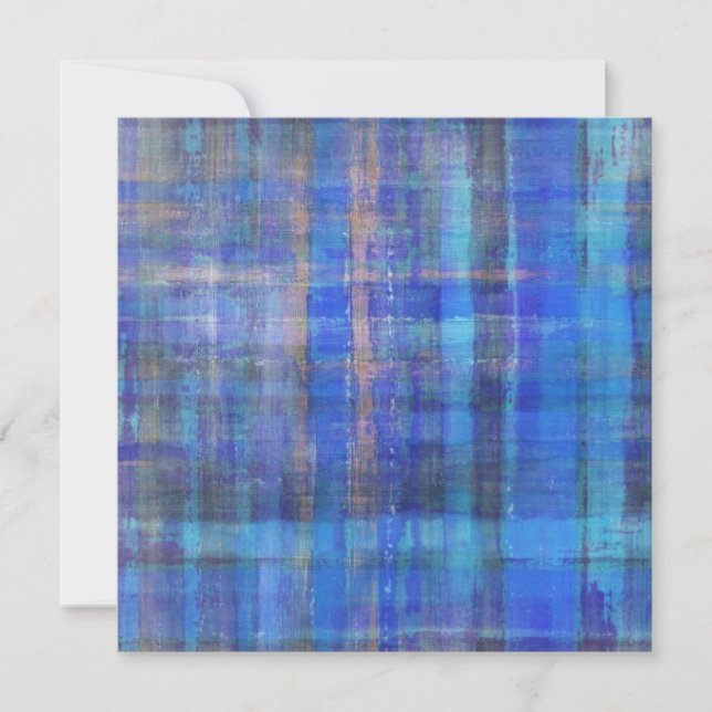 Cartão de Convite Azul Abstrato Art (Frente)