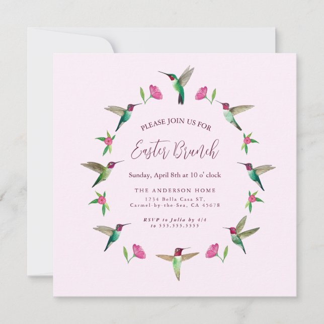Cartão de Convite Brunch páscoa (Frente)