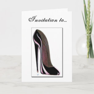 Cartão de Convite - calçado de stiletto preto