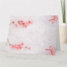 cartão de convite chic cor-de-rosa floral