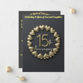 Cartão de convite de 15 Wedding Anniversário