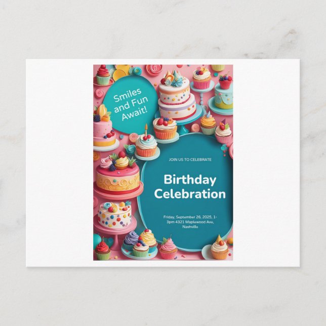 CARTÃO DE CONVITE DE ANIVERSÁRIO (Frente)