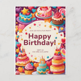 CARTÃO DE CONVITE DE ANIVERSÁRIO