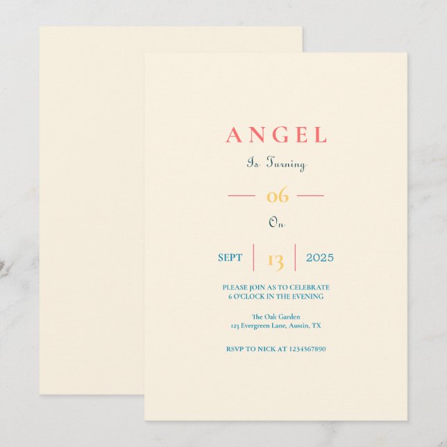 Cartão de Convite de Aniversário de criança Person (Frente/Verso)