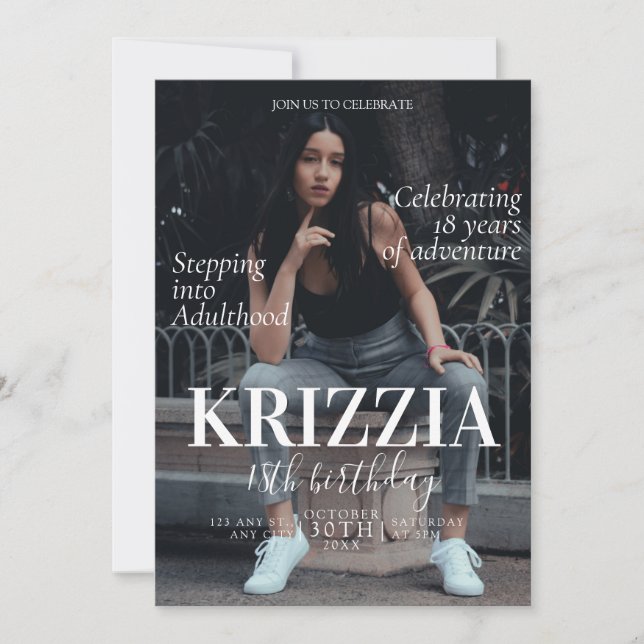 Cartão de Convite de Aniversário do Cobrir da Revi (Frente)