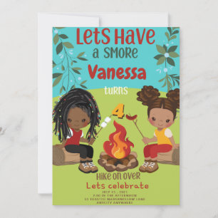 Cartão de Convite de Aniversário do Feliz Camper 1