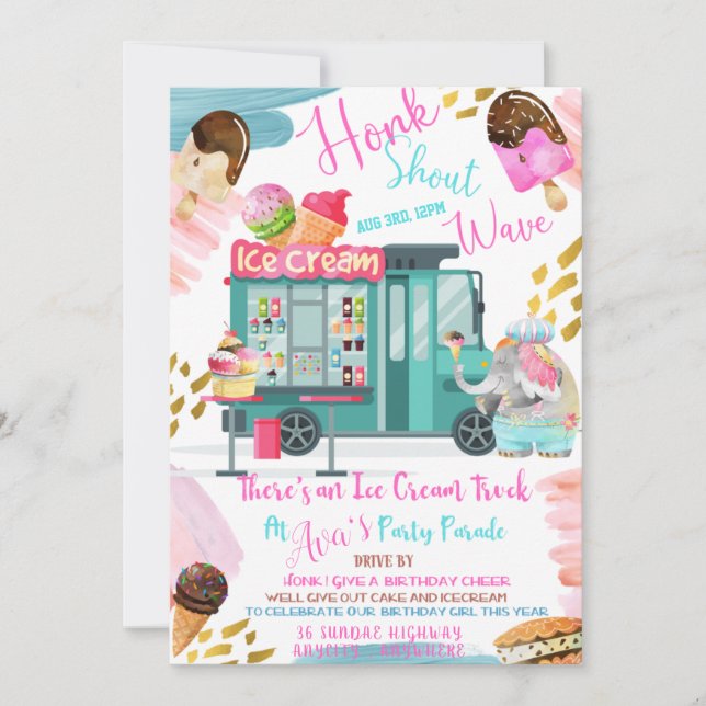 Cartão de Convite de Aniversário I-Gritar (Frente)