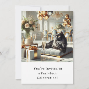Cartão de Convite de aniversário para gatos