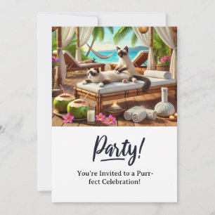 Cartão de Convite de aniversário para gatos