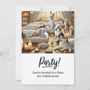 Cartão de Convite de aniversário para gatos