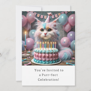 Cartão de Convite de aniversário para gatos