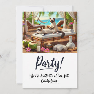 Cartão de Convite de aniversário para gatos
