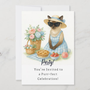Cartão de Convite de aniversário para gatos