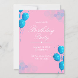 Cartão de Convite de Aniversário Personalizado