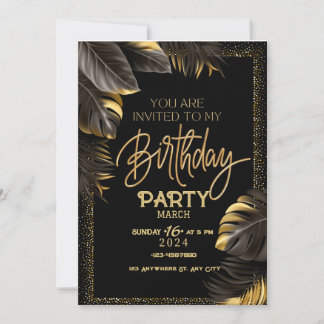Cartão de Convite de Aniversário Personalizado - P
