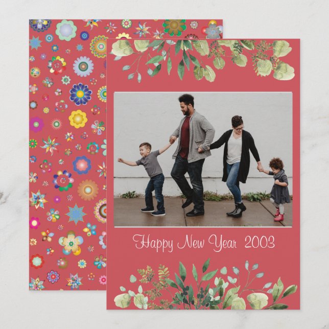 Cartão de Convite de Ano Novo (Frente/Verso)