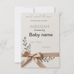 cartão de convite de Aqeeqah